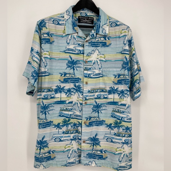 Newport Blue Other - Newport Blue Tropical Shirt Men's Official‎ GM Woody Wagon XL EUC VTG Cars Dad